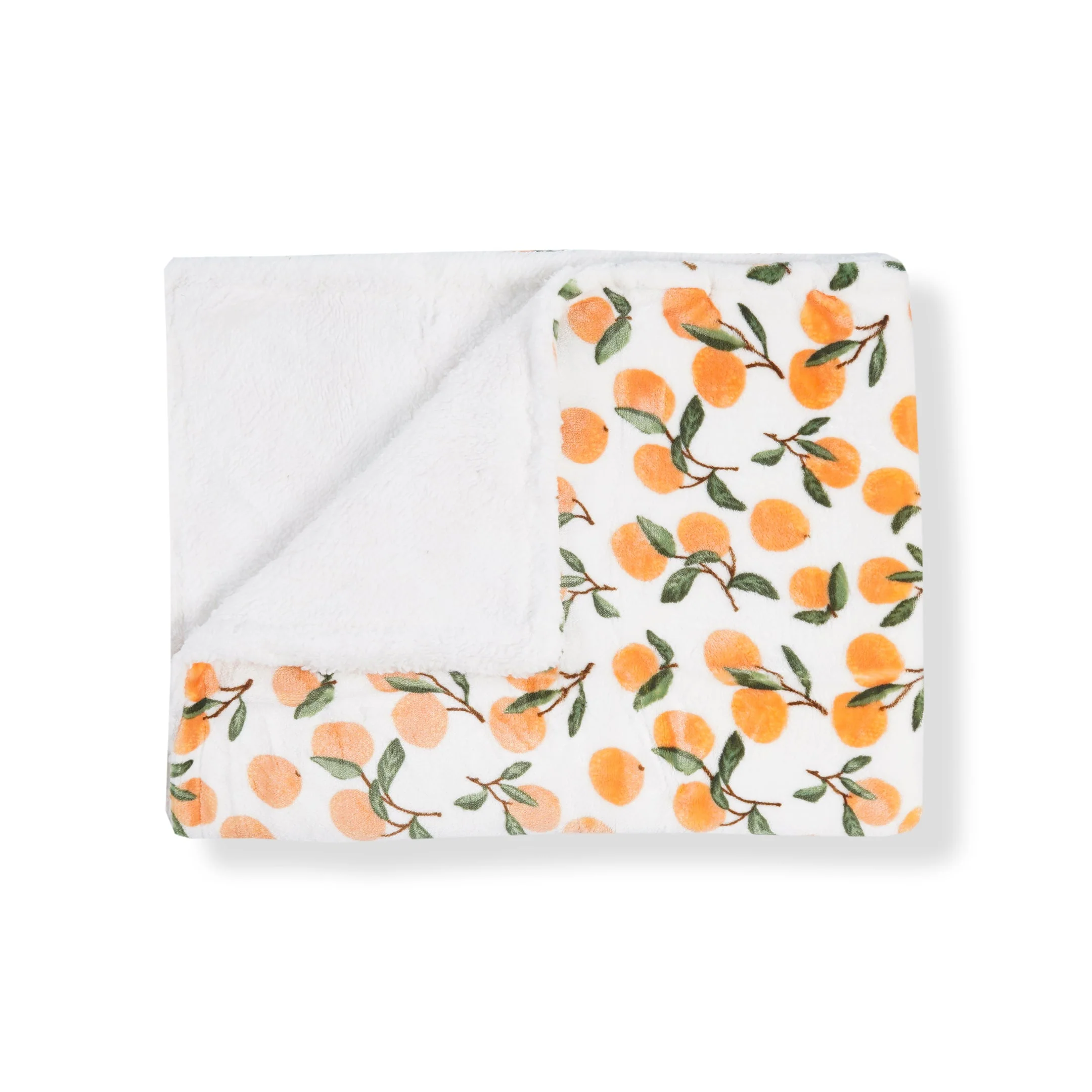 Baby Fleece Blanket Orange White - Sunshine - Image 2