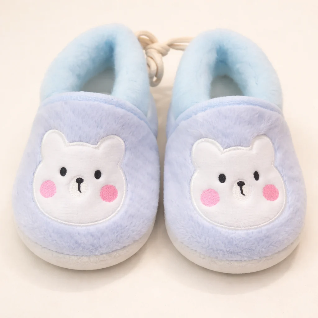 Baby Fleece Booties Bear Blue (6-12 Months) - Sunshine
