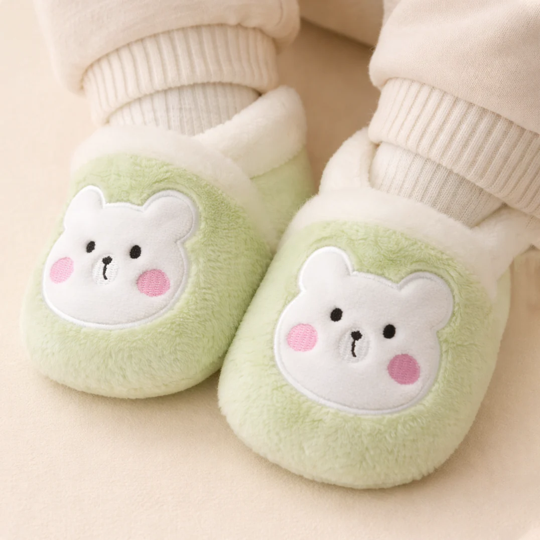 Baby Fleece Booties Bear Green (6-12 Months) - Sunshine - Image 2