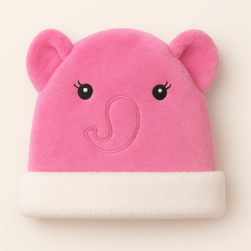 Baby Fleece Cap Elephant Pink - Sunshine