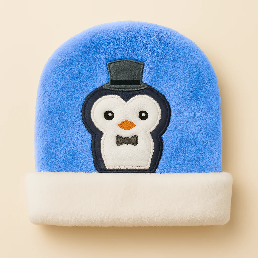 Baby Fleece Cap Penguin Blue - Sunshine