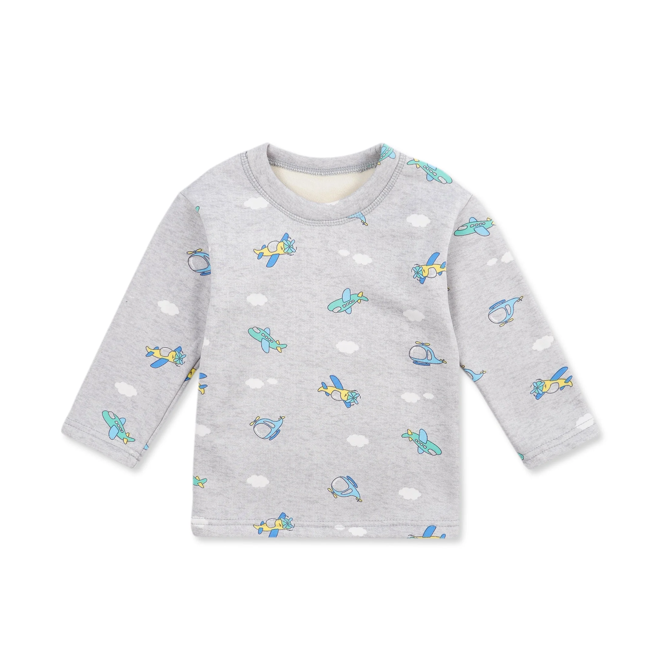 Baby Fleece Pajama Set Aeroplan Grey - Sunshine - Image 7
