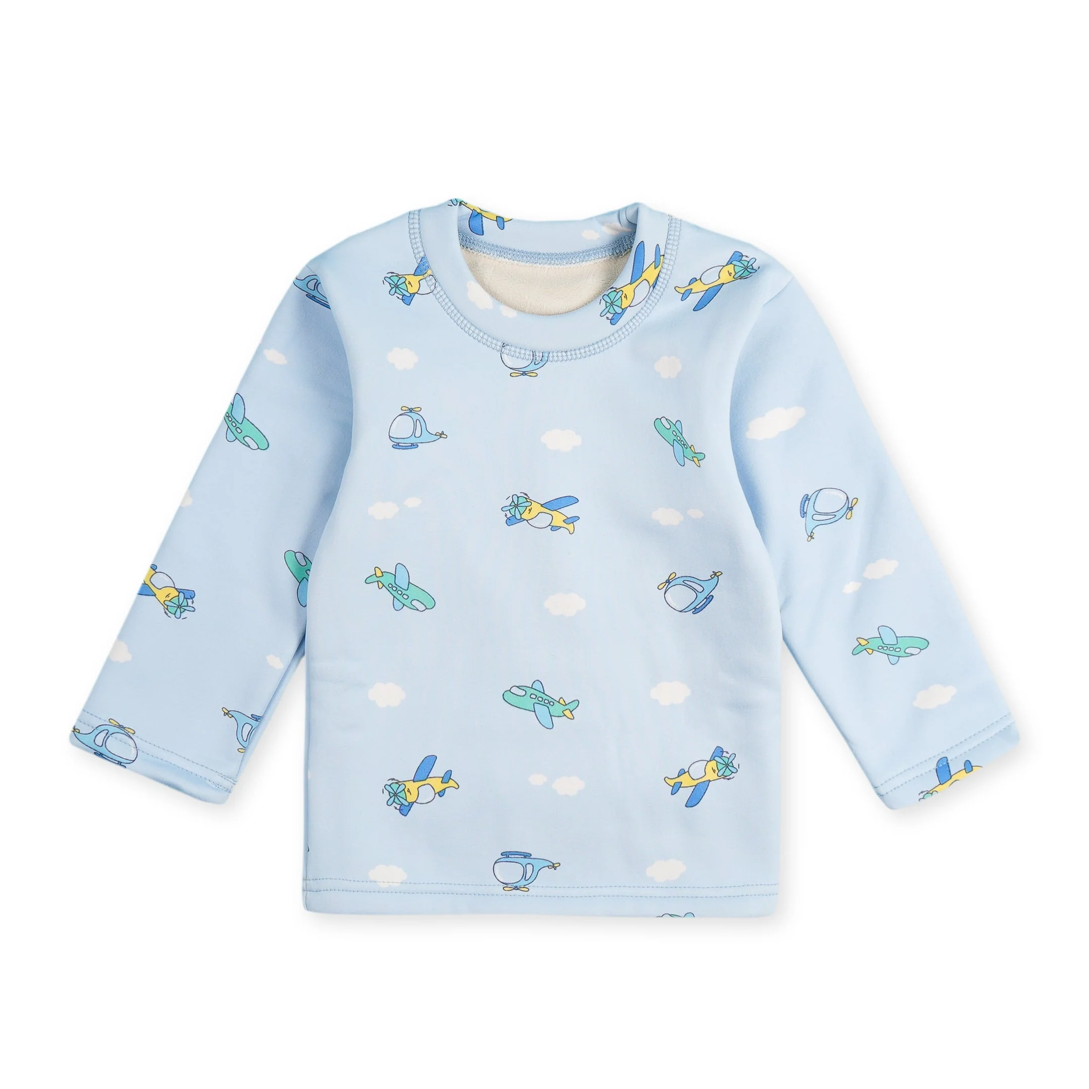 Baby Fleece Pajama Set Airplanes Blue - Sunshine - Image 6