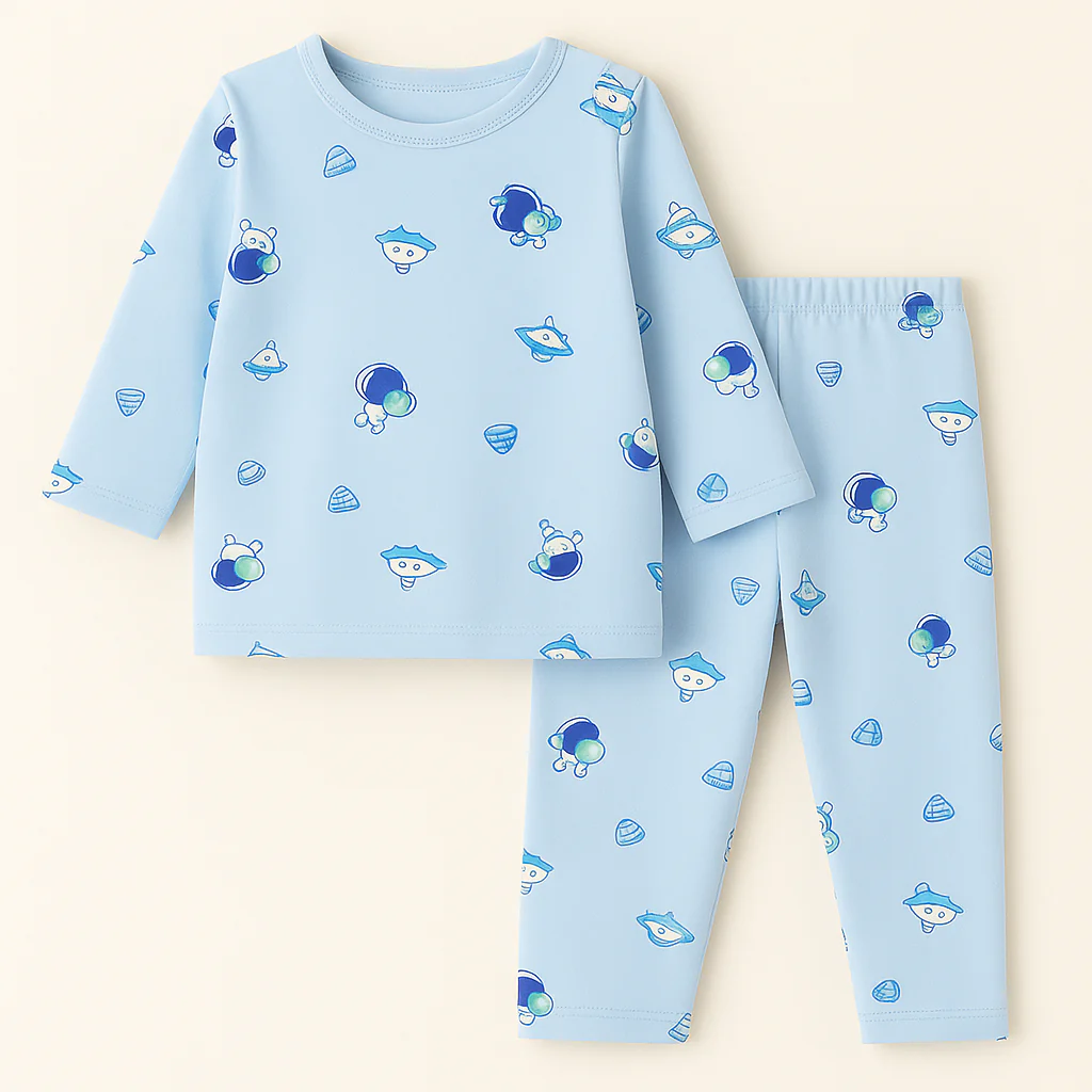 Baby Fleece Pajama Set Astronaut Blue - Sunshine