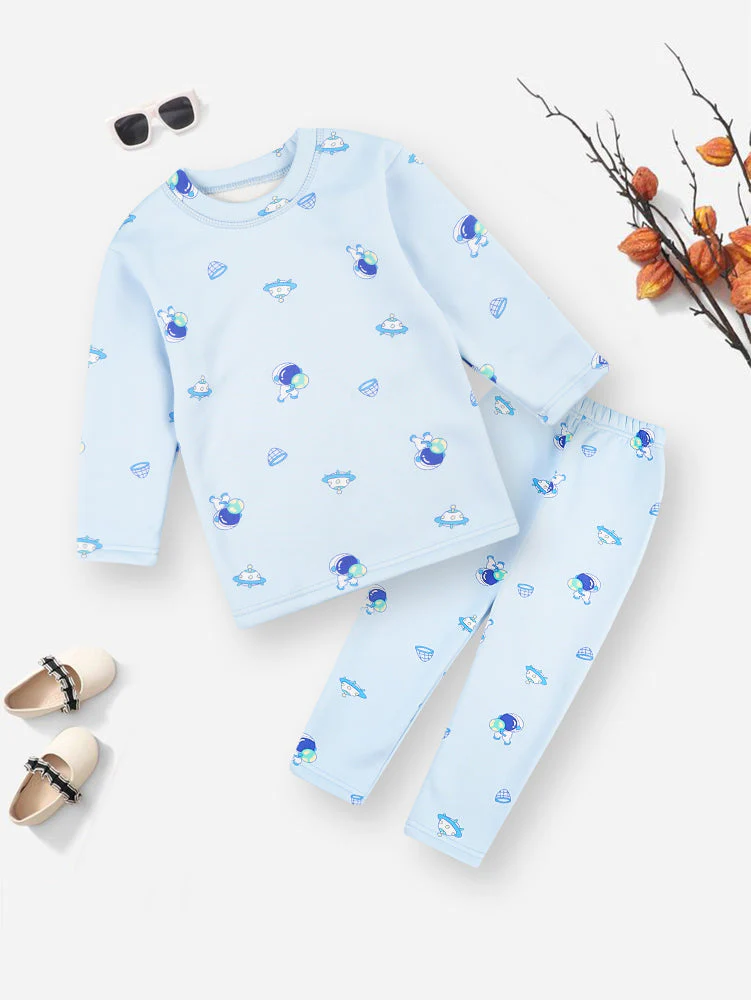 Baby Fleece Pajama Set Astronaut Blue - Sunshine - Image 6