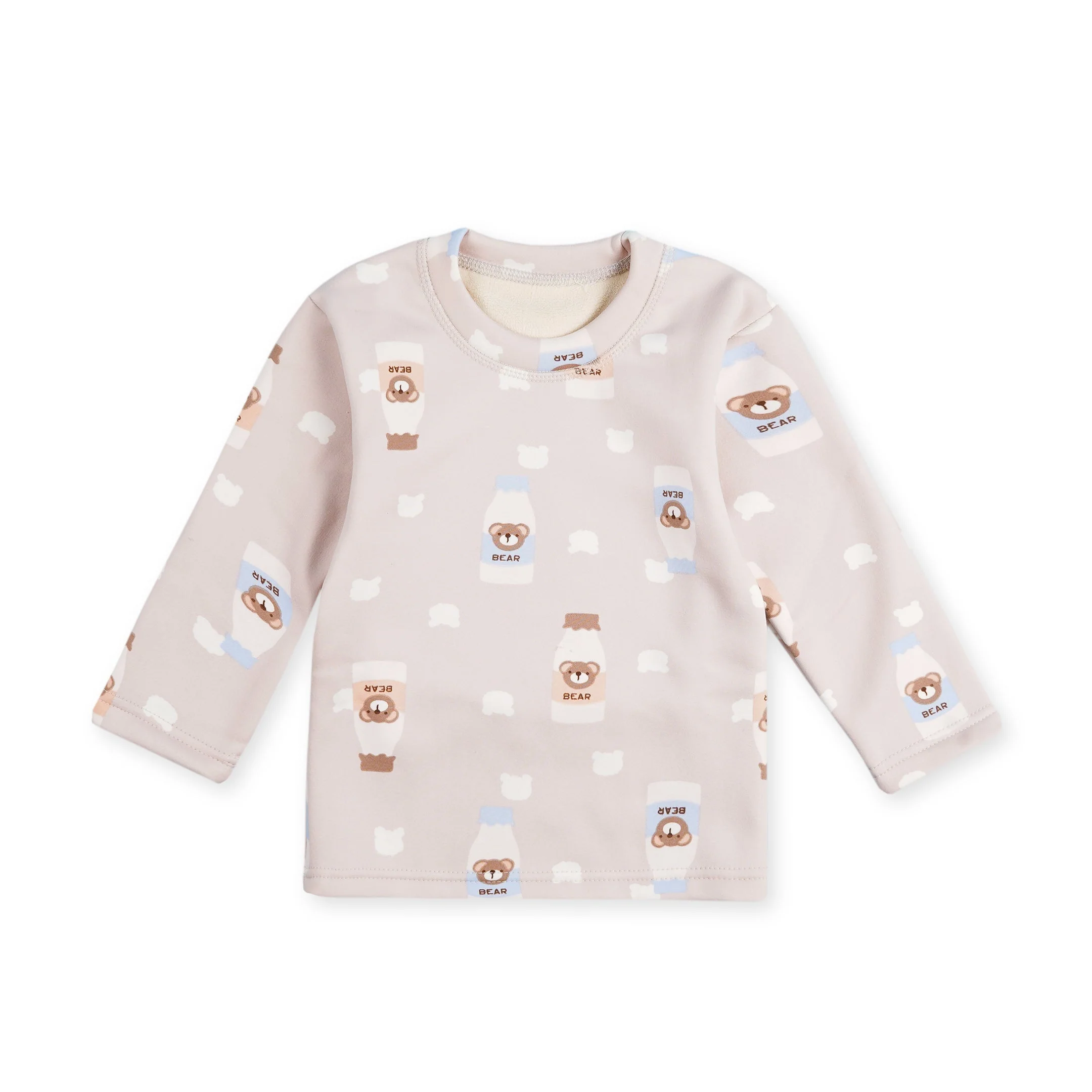 Baby Fleece Pajama Set Bear Light Brown - Sunshine - Image 4
