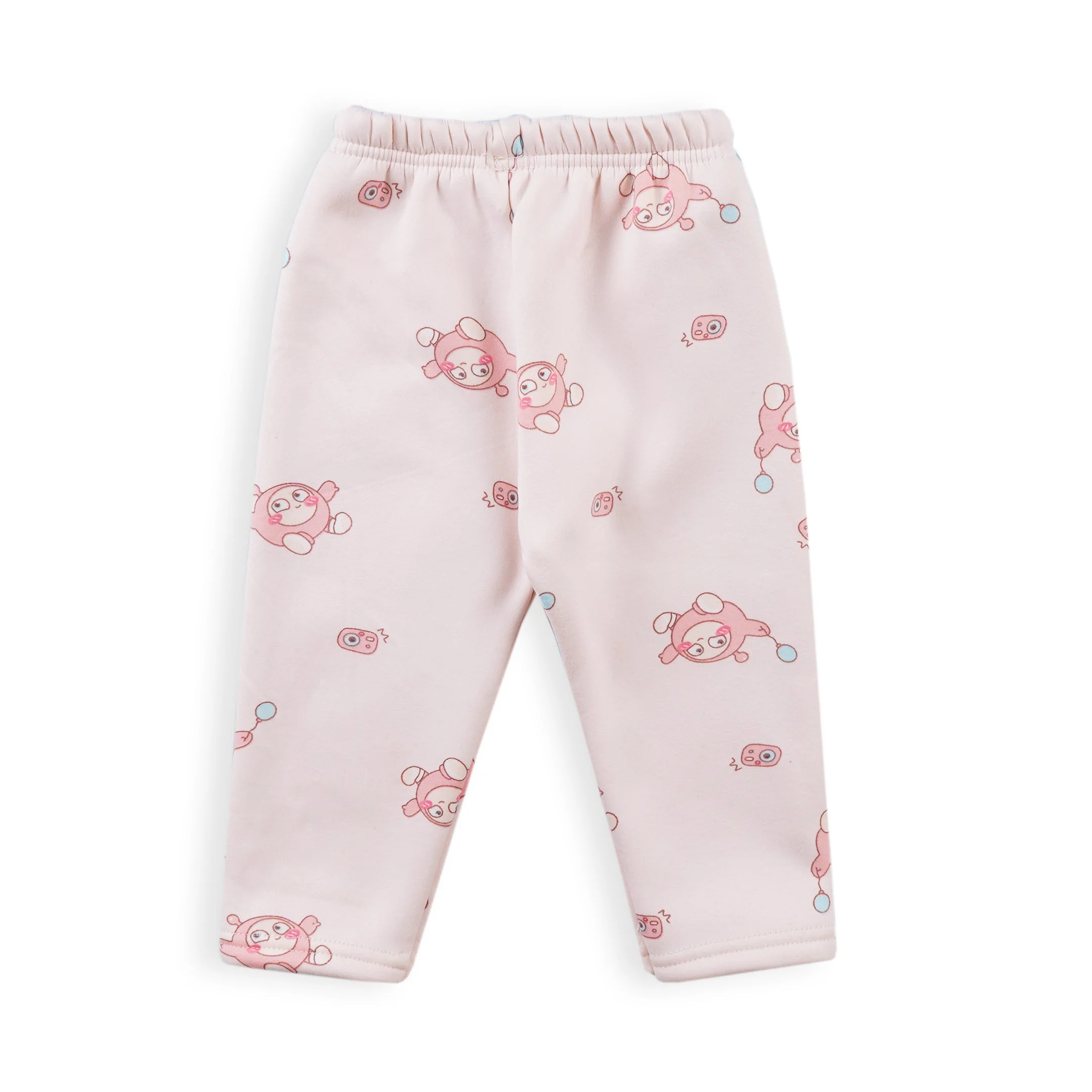 Baby Fleece Pajama Set Cartoon Baby Pink - Sunshine - Image 7