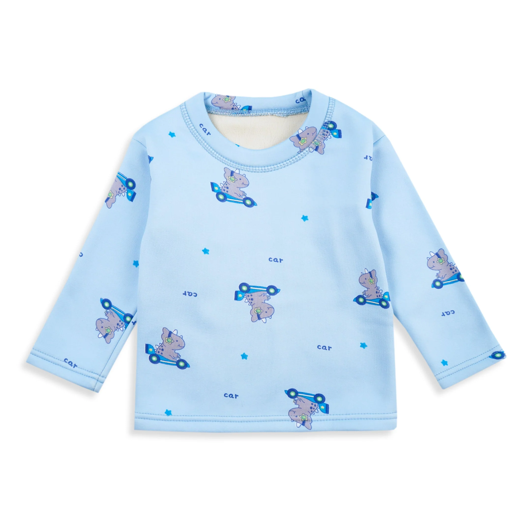 Baby Fleece Pajama Set Dino Blue - Sunshine - Image 3