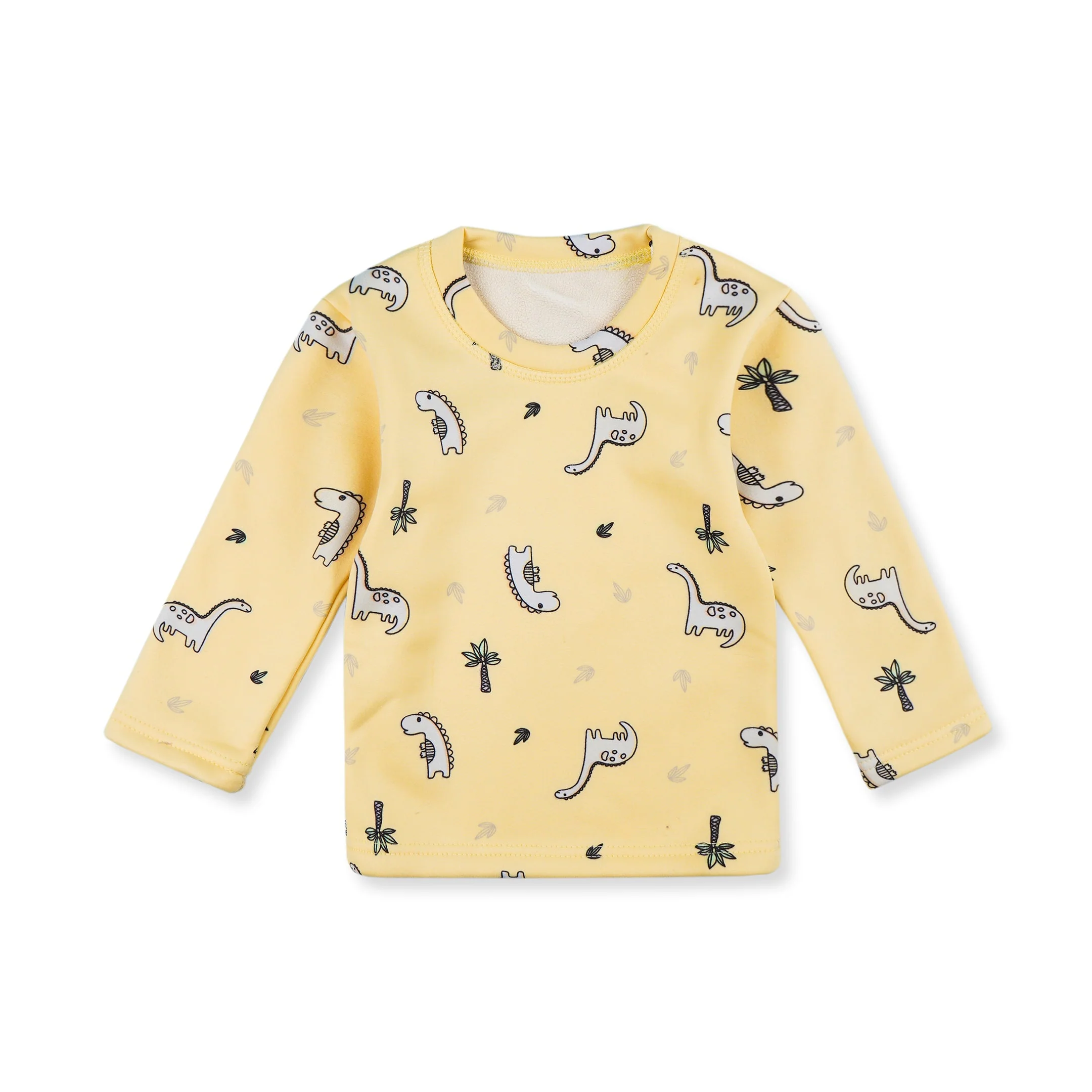 Baby Fleece Pajama Set Dino Yellow - Sunshine - Image 4