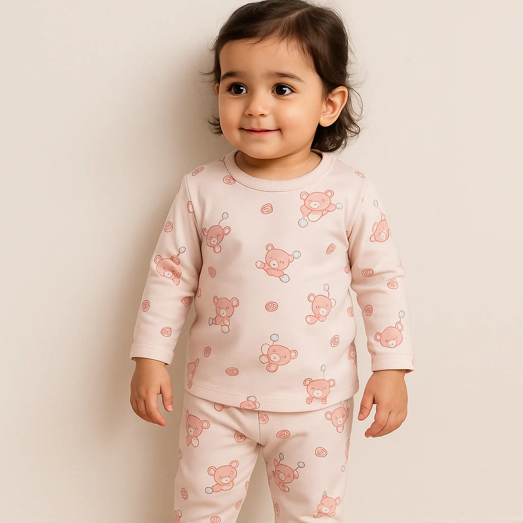 Baby Fleece Pajama Set Eggs Pink - Sunshine - Image 2