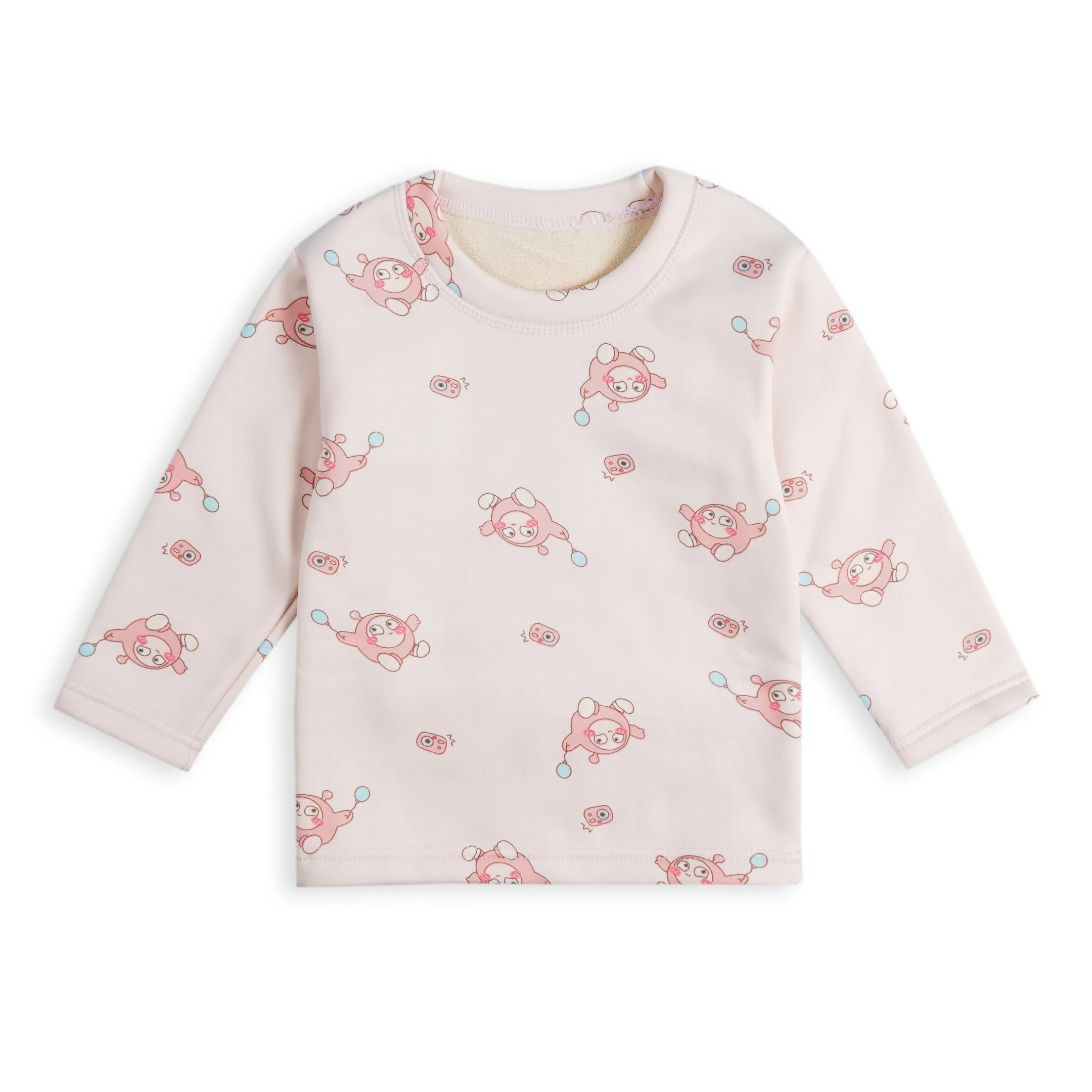 Baby Fleece Pajama Set Eggs Pink - Sunshine - Image 4