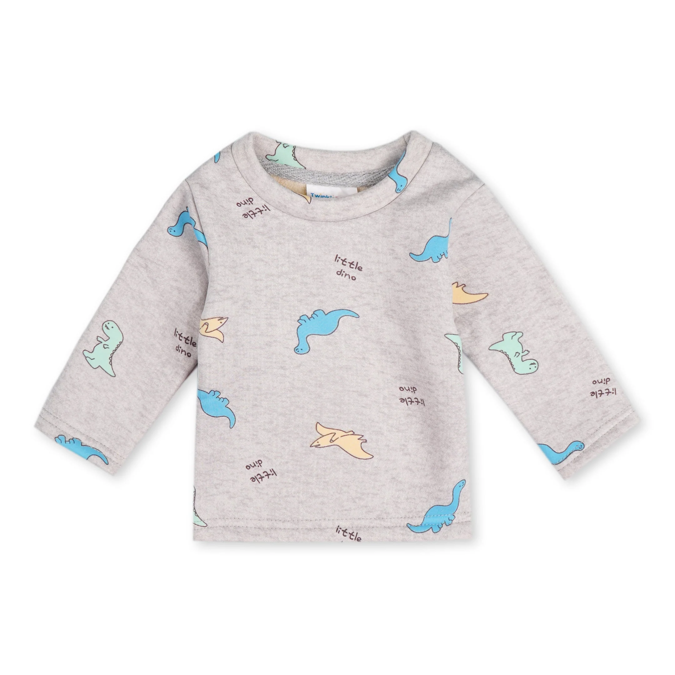 Baby Fleece Pajama Set Little Dino Grey - Sunshine - Image 4