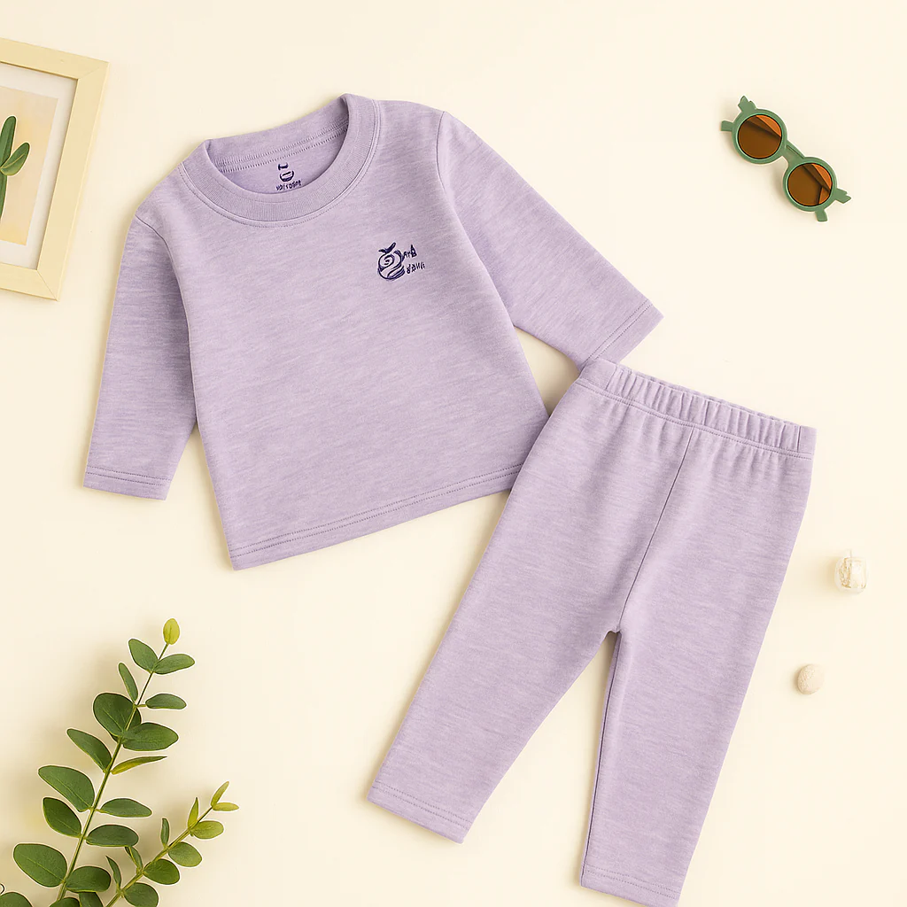 Baby Fleece Pajama Set Purple - Sunshine - Image 3