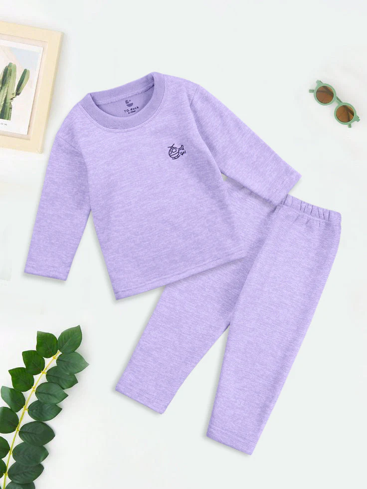 Baby Fleece Pajama Set Purple - Sunshine - Image 5