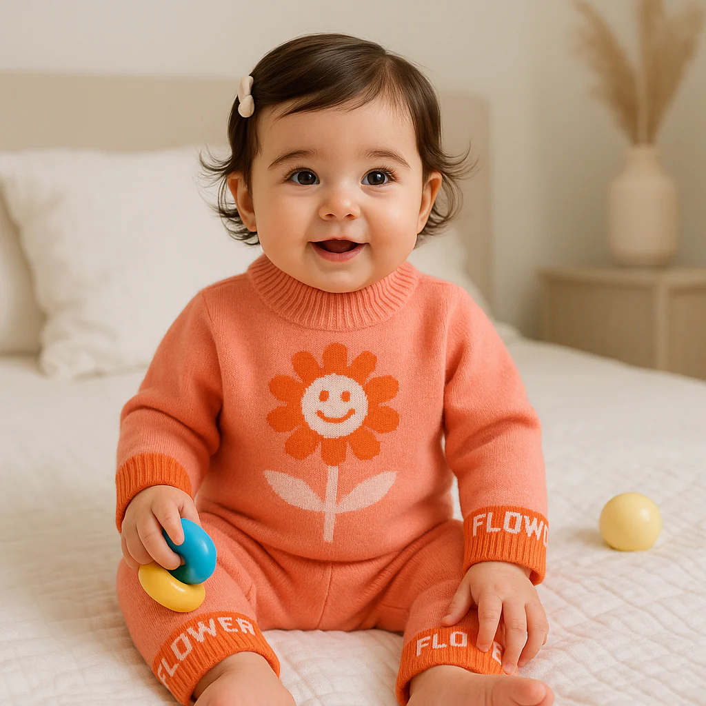 Baby Fleece Pajama Set Sunflower Pink - Sunshine - Image 2