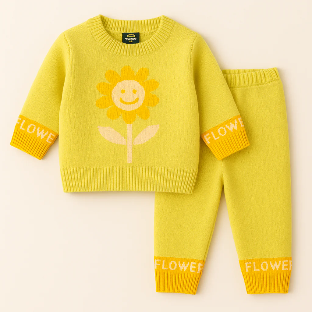 Baby Fleece Pajama Set Sunflower Yellow - Sunshine