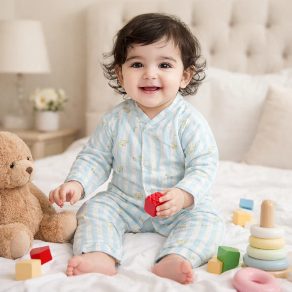 Baby Fleece Romper Rabbit Blue - Sunshine - Image 2