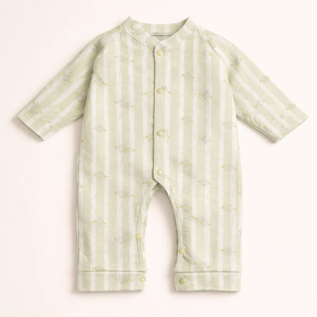 Baby Fleece Romper Rabbit Green - Sunshine