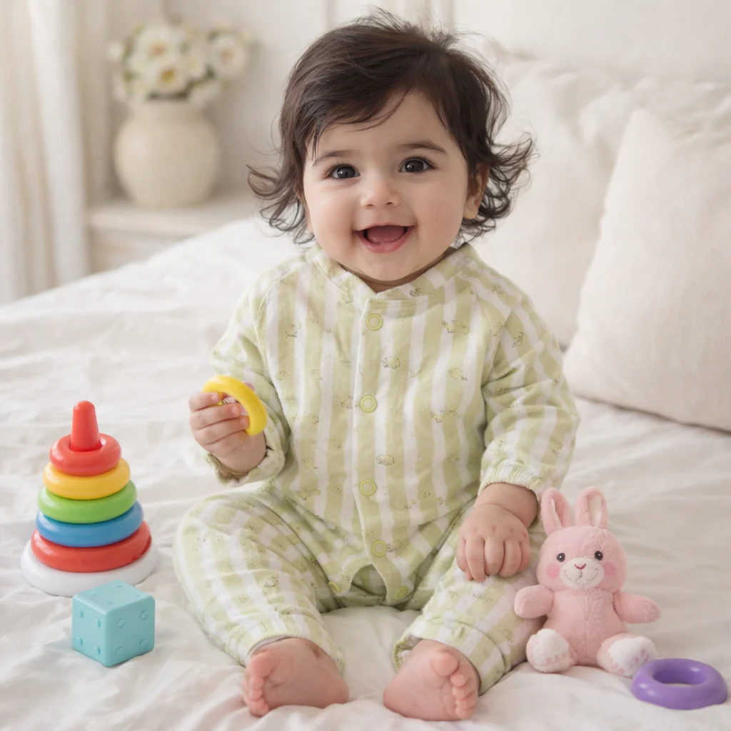 Baby Fleece Romper Rabbit Green - Sunshine - Image 2