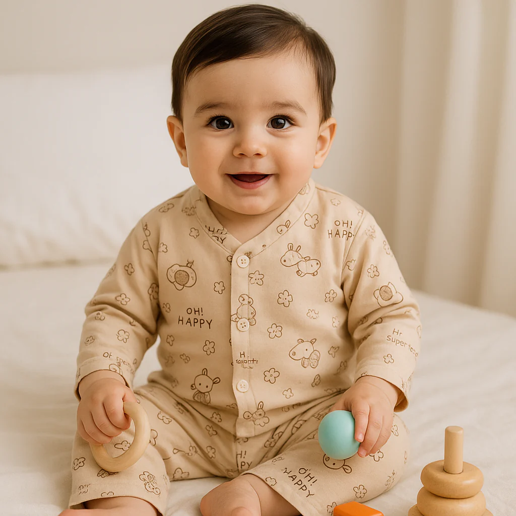 Baby Fleece Sleepsuit Animals Brown - Sunshine - Image 2