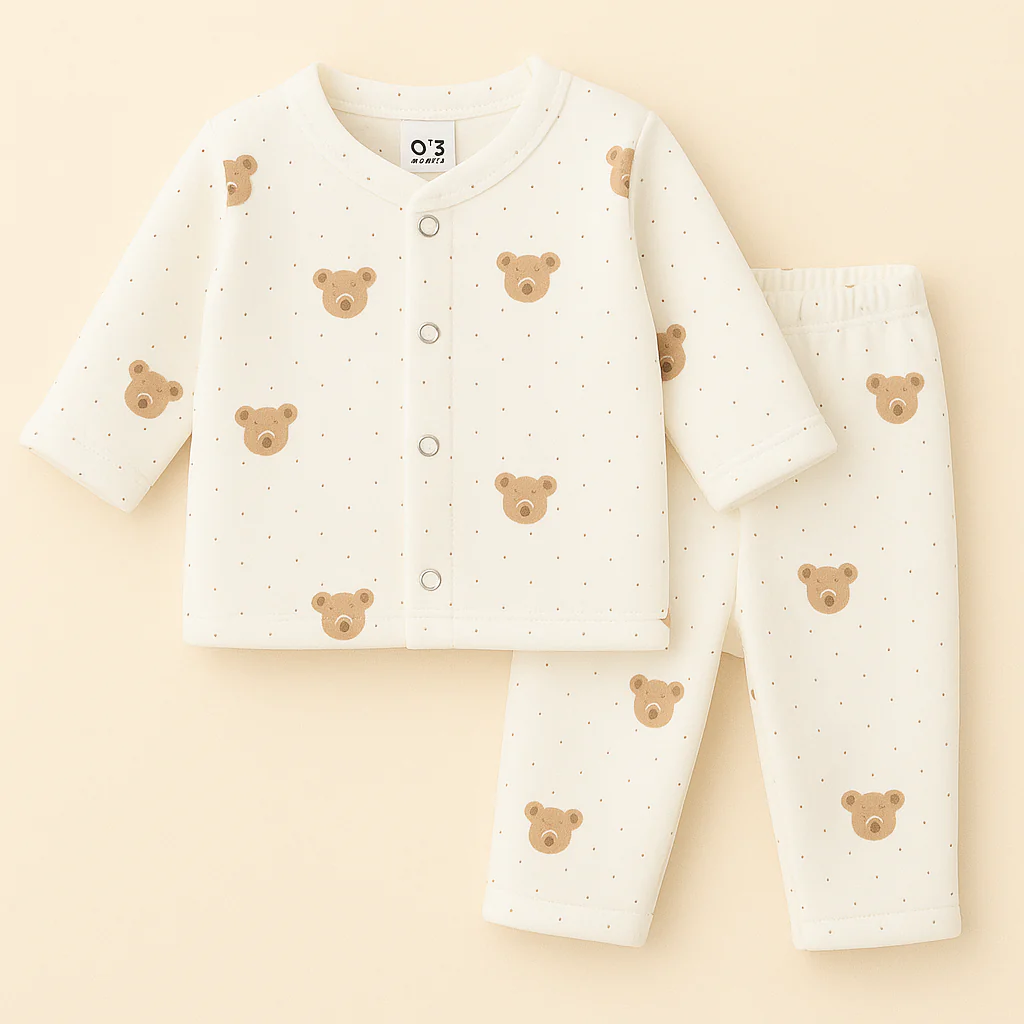 Baby Fleece Sleepsuit Bear Yellow - Sunshine