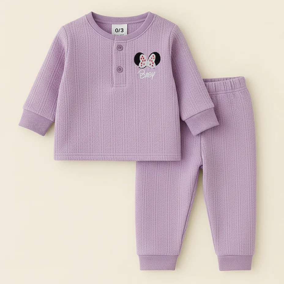 Baby Fleece Sleepsuit Butterfly Purple - Oolaa