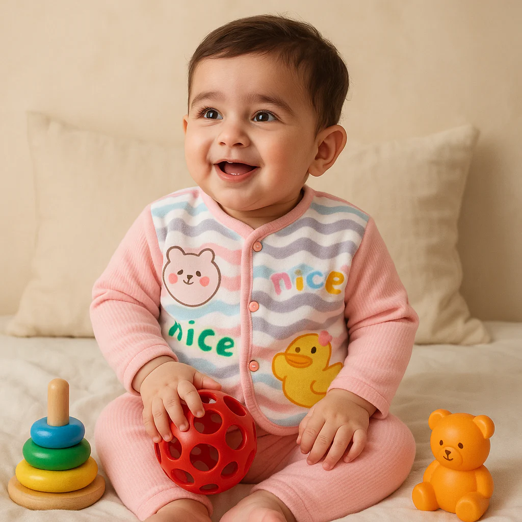 Baby Fleece Sleepsuit Duck Pink (6-12 Months) - Sunshine - Image 2