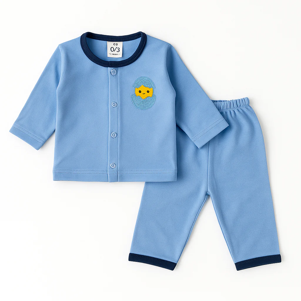 Baby Fleece Sleepsuit Egg Blue - Sunshine - Image 3