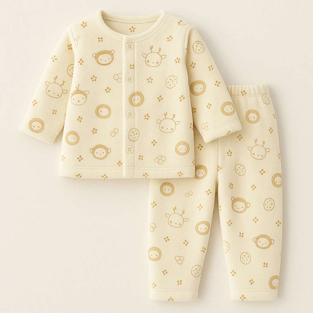 Baby Fleece Sleepsuit Panda Yellow - Sunshine