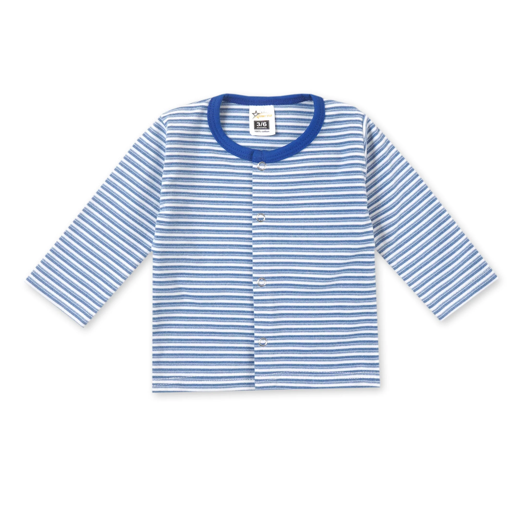 Baby Fleece Sleepsuit Stripes Blue - Sunshine - Image 2