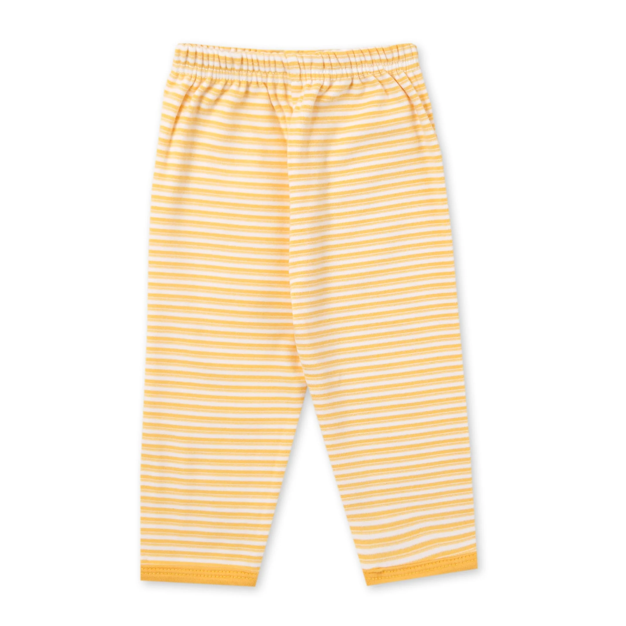 Baby Fleece Sleepsuit Stripes Yellow - Sunshine - Image 3