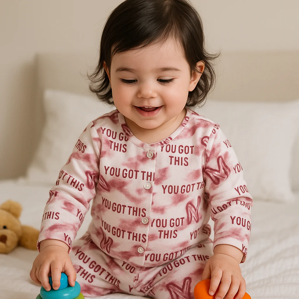 Baby Fleece Sleepsuit You Got This Maroon - Sunshine - Image 2