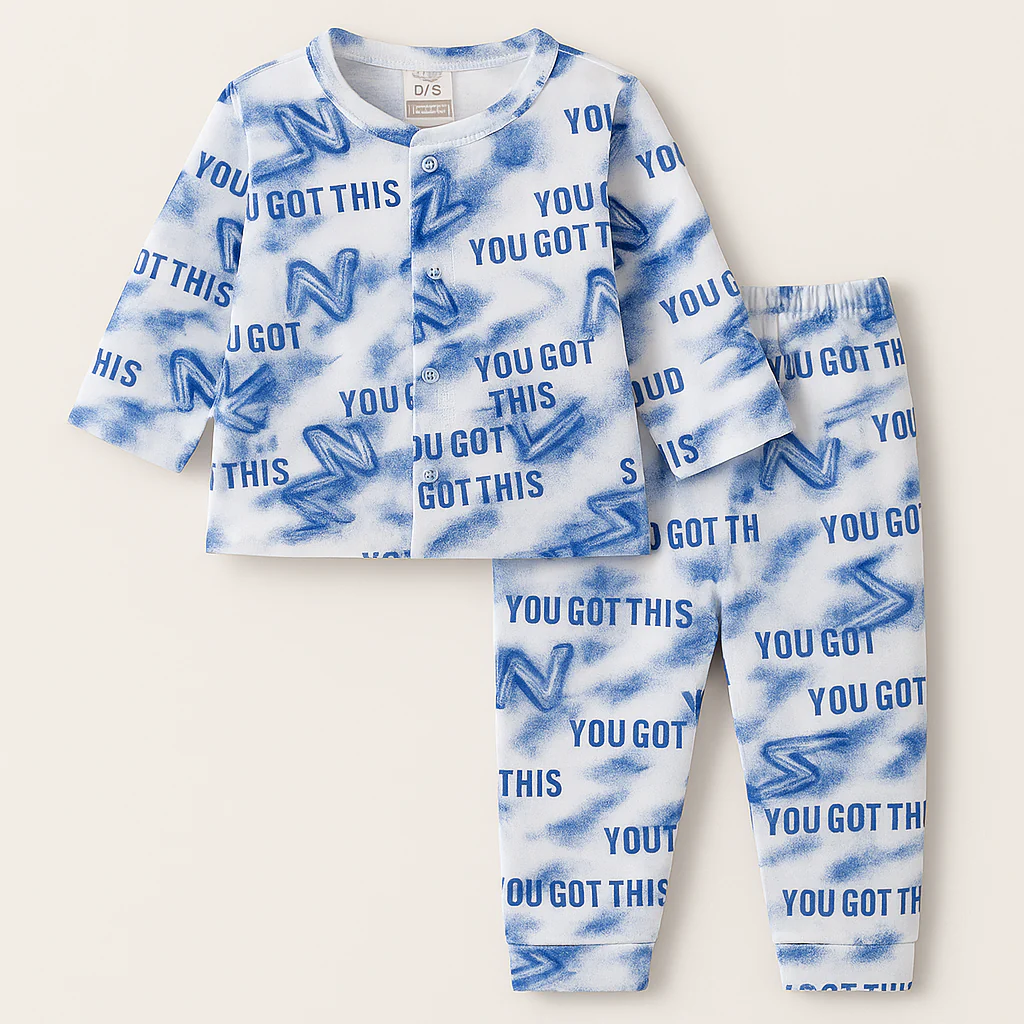 Baby Fleece Sleepsuit You Got This Navy Blue - Sunshine