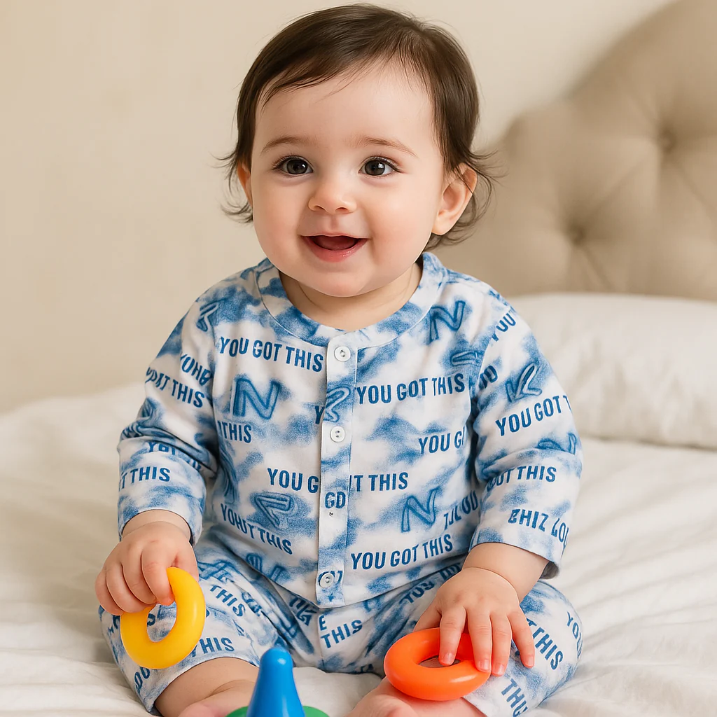 Baby Fleece Sleepsuit You Got This Navy Blue - Sunshine - Image 2