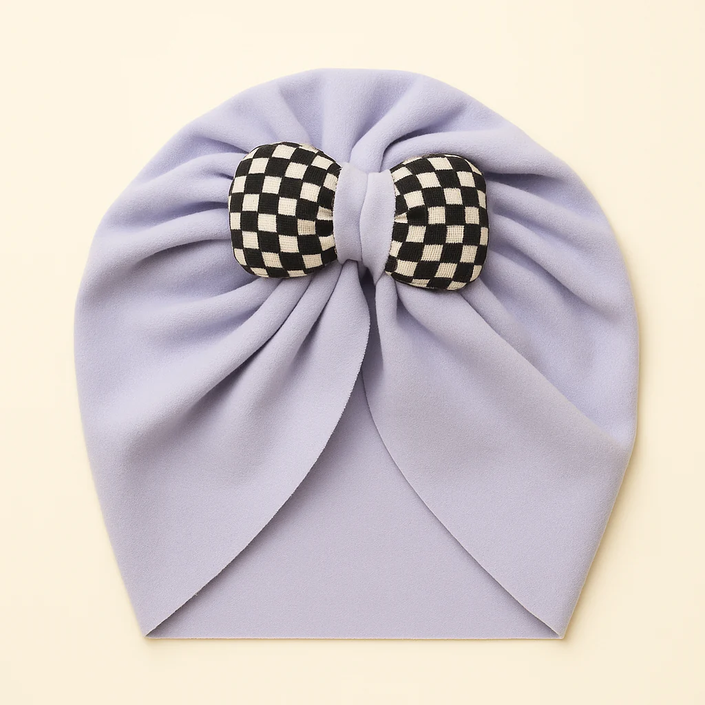 Baby Fleece Turban Cap Bow Sky Blue - Sunshine
