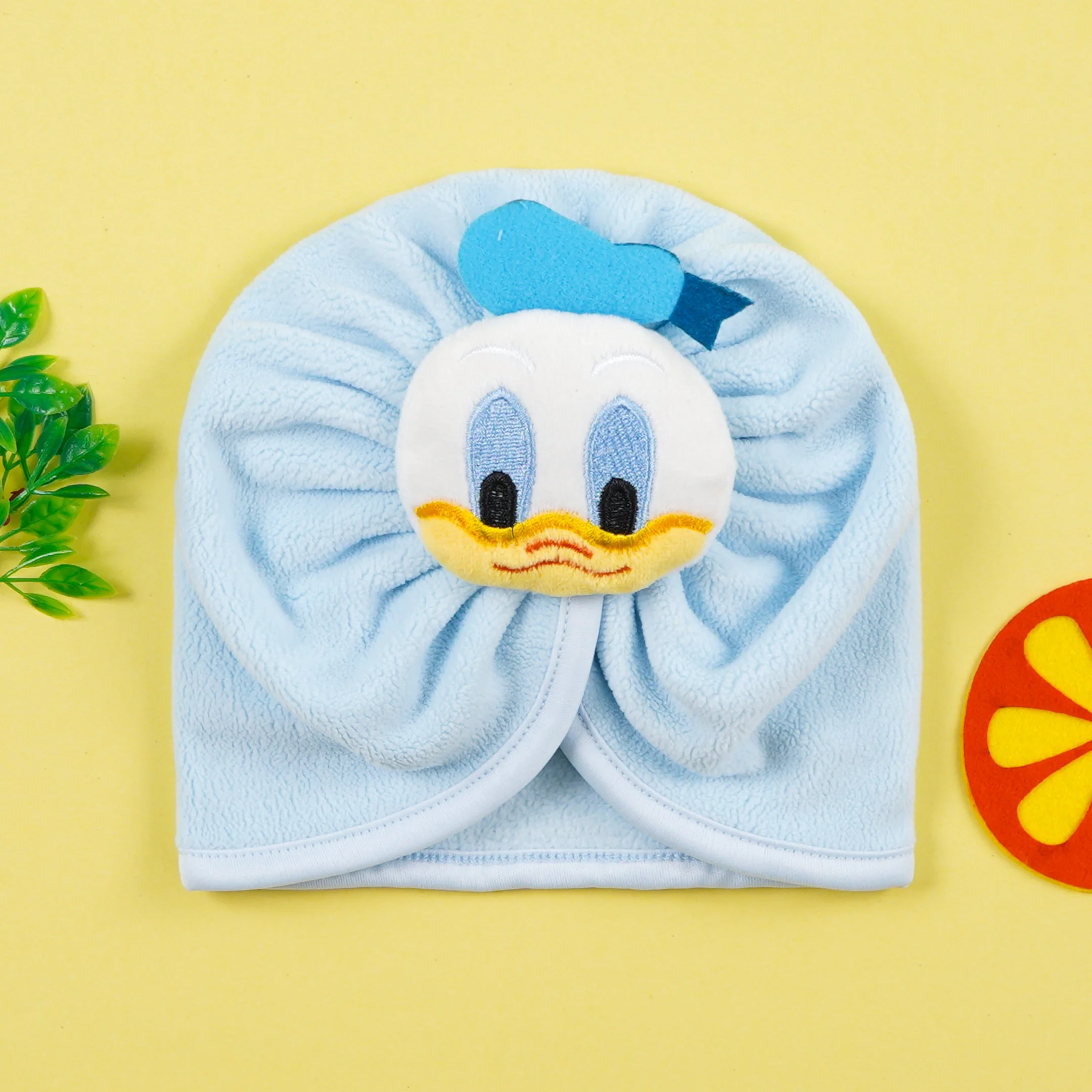 Baby Fleece Turban Cap Daffy Duck Blue - Sunshine