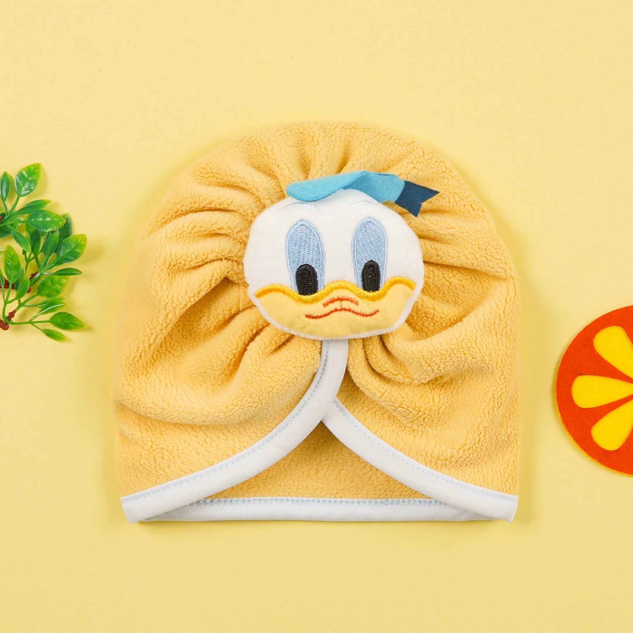 Baby Fleece Turban Cap Daffy Duck Mustard - Sunshine