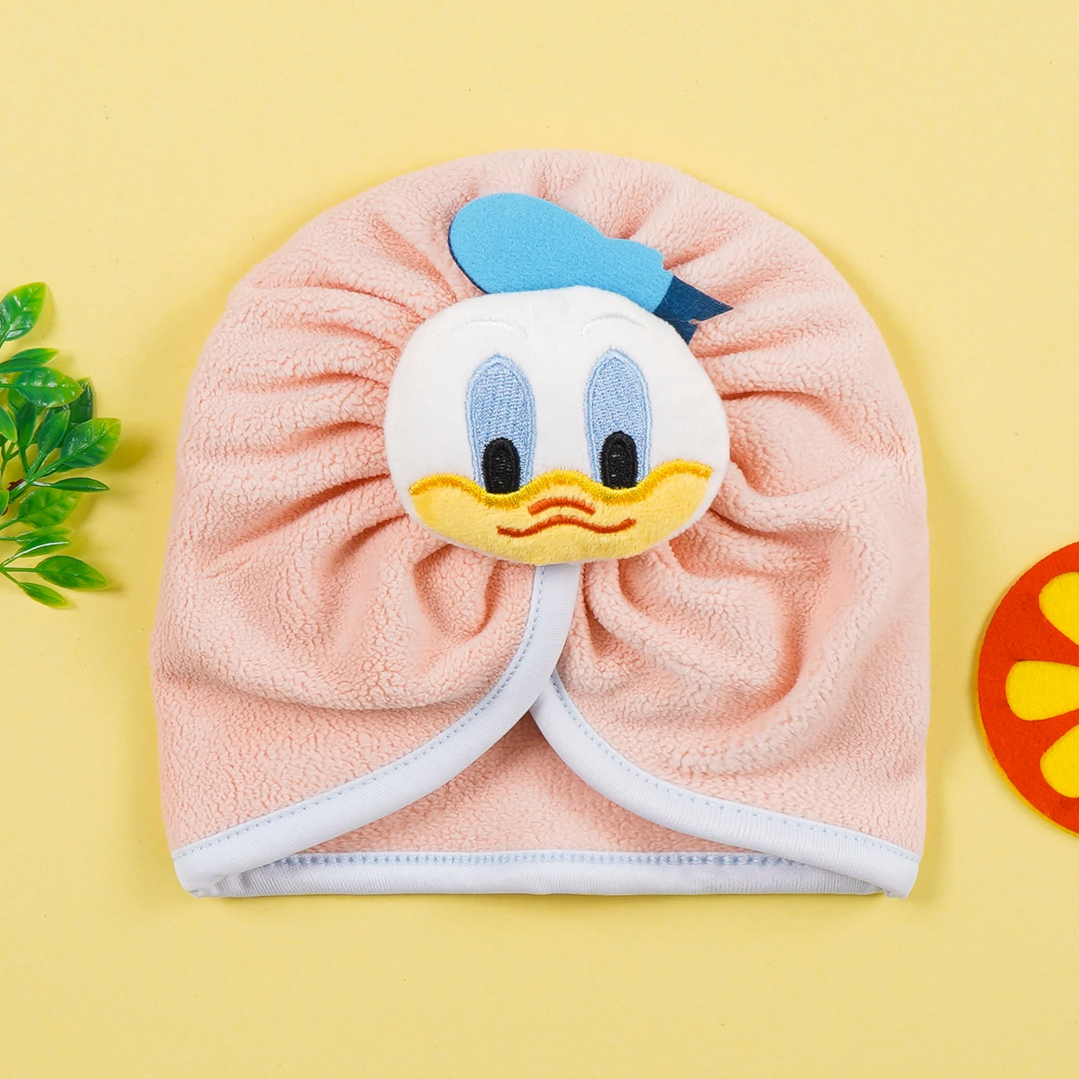 Baby Fleece Turban Cap Daffy Duck Peach - Sunshine