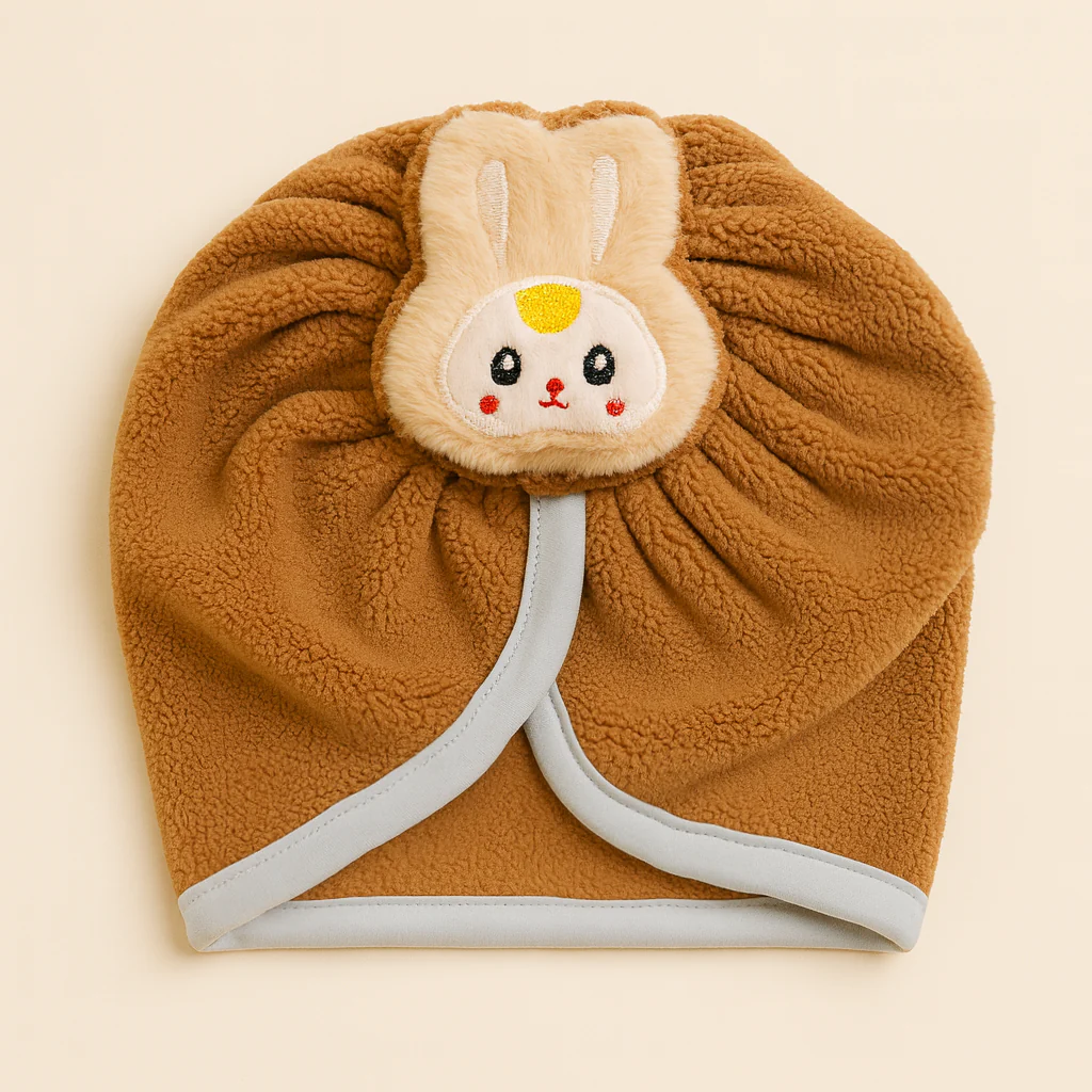 Baby Fleece Turban Cap Labubu Brown - Sunshine