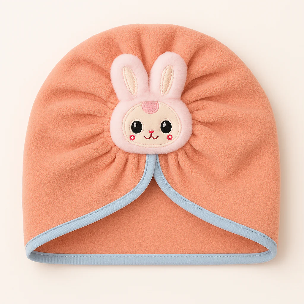 Baby Fleece Turban Cap Labubu Pink - Sunshine