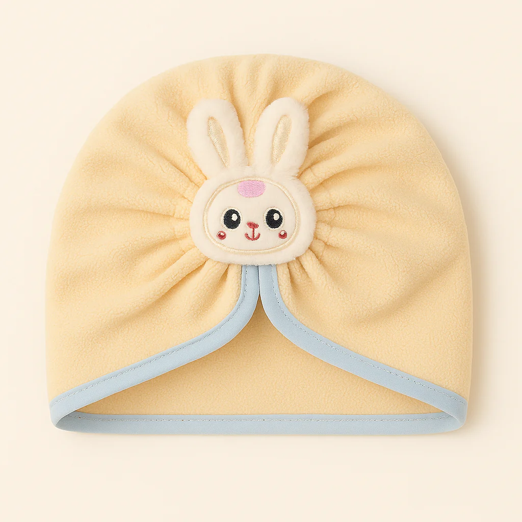 Baby Fleece Turban Cap Labubu Vanilla - Sunshine