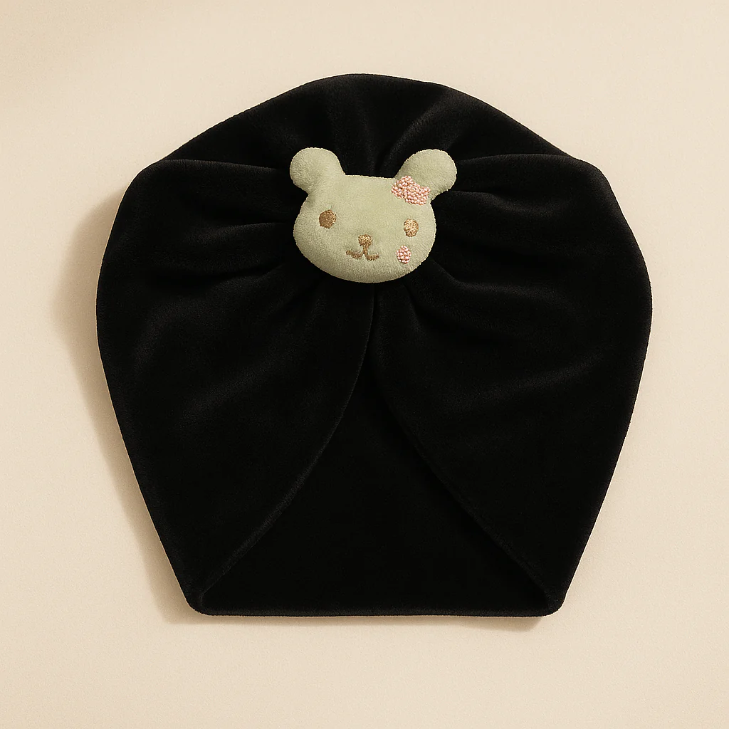 Baby Fleece Turban Cap Mickey Black - Sunshine