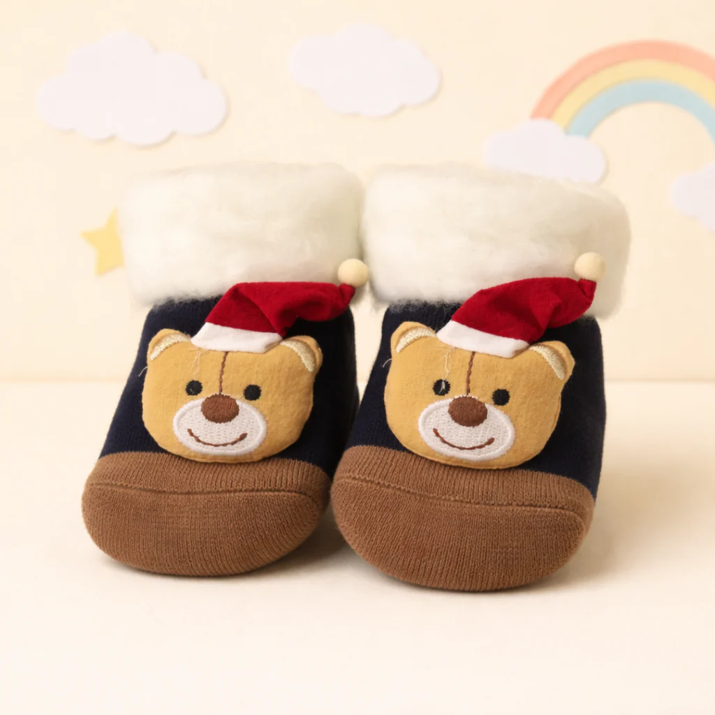 Baby Fleece Warm Botties Bear Black - Sunshine