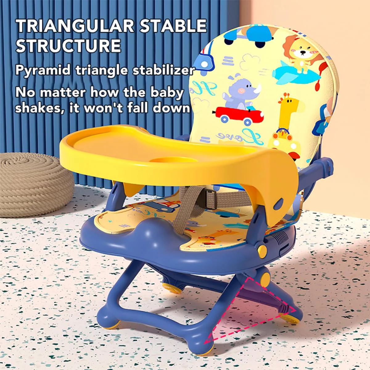 Baby Foldable Booster Dining Chair Portable Navy Blue - Sunshine - Image 6