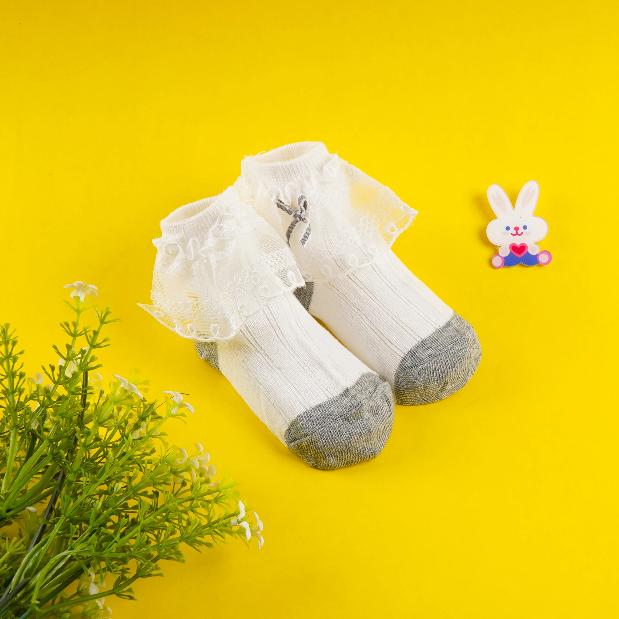 Baby Frill Socks Grey - Sunshine - Image 2