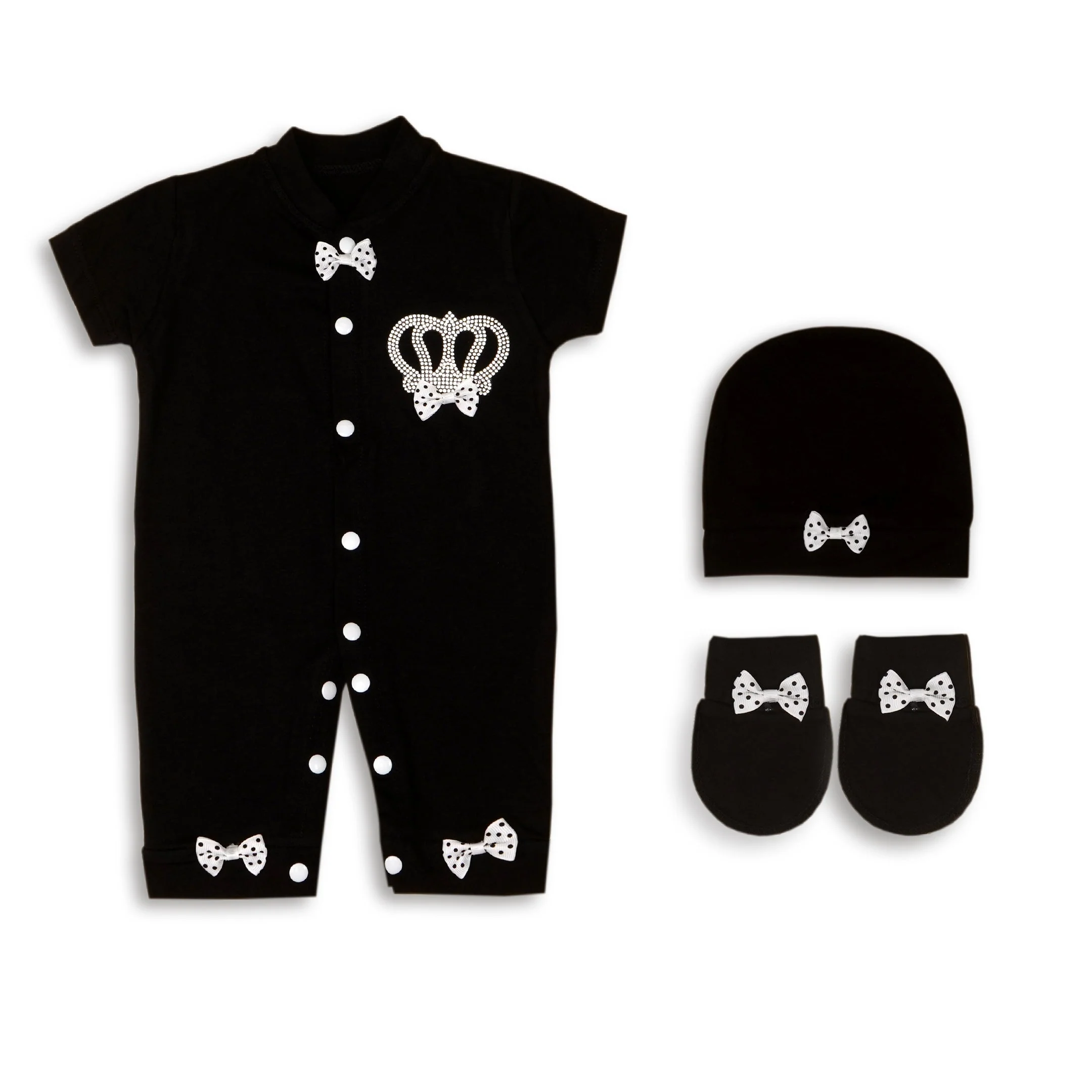 Baby Gift Set Pack Of 3 Crown Black - Sunshine