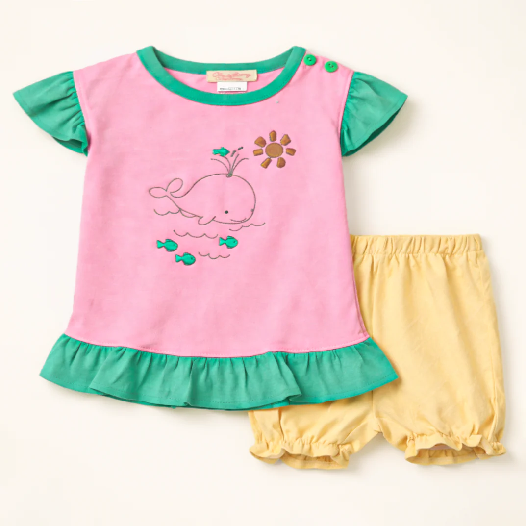 Baby Girl Frock Set Dolphin Pink - Sunshine