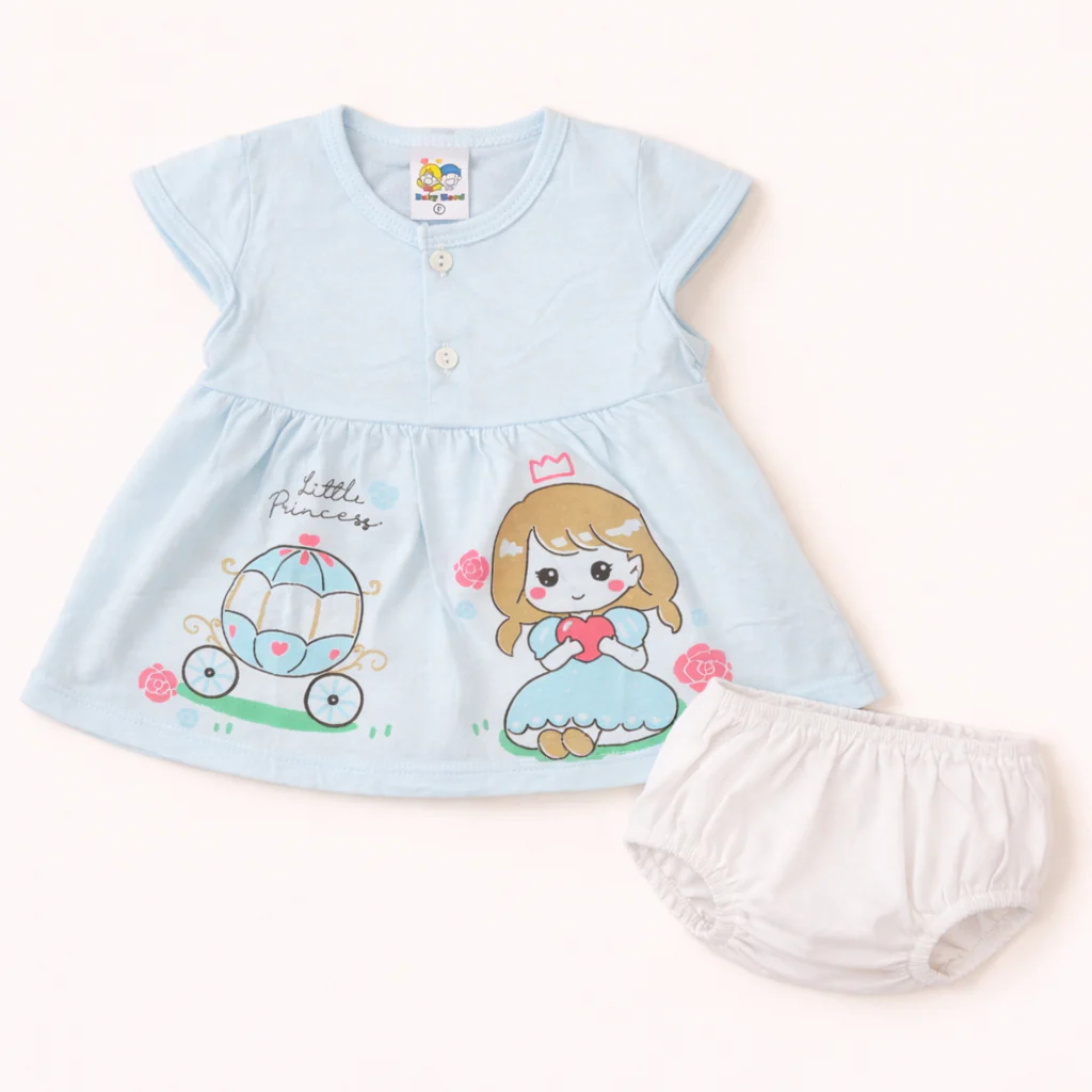 Baby Girl Frock Set Little Princess Blue - Sunshine