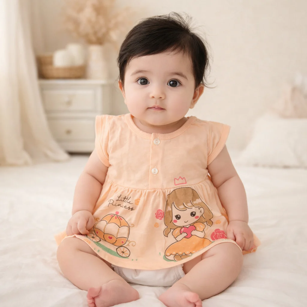 Baby Girl Frock Set Little Princess Peach - Sunshine - Image 2