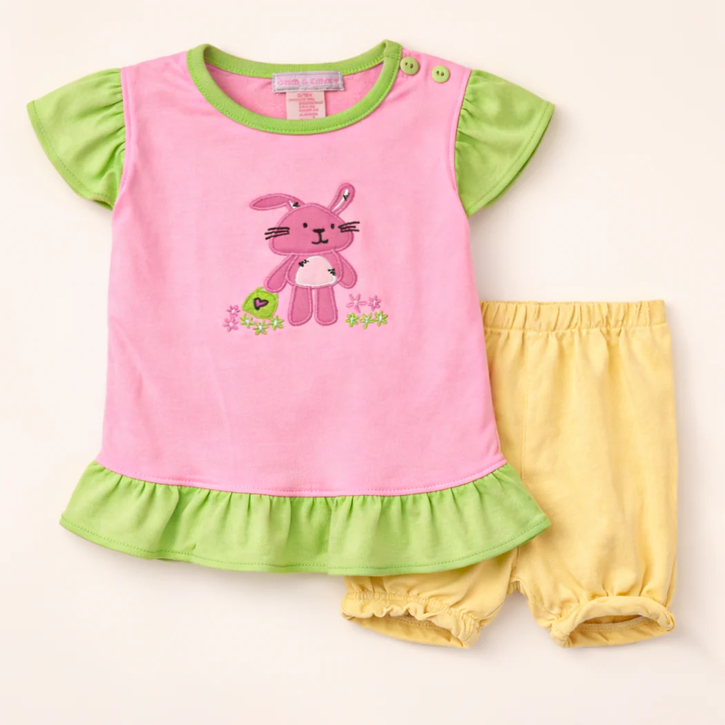 Baby Girl Frock Set Rabbit Pink - Sunshine